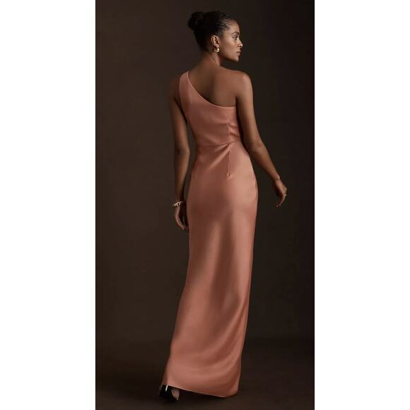NWT BHLDN Anthropologie Dylan Cocktail Bridesmaid Dress Sedona One Shoulder Maxi - Picture 2 of 11
